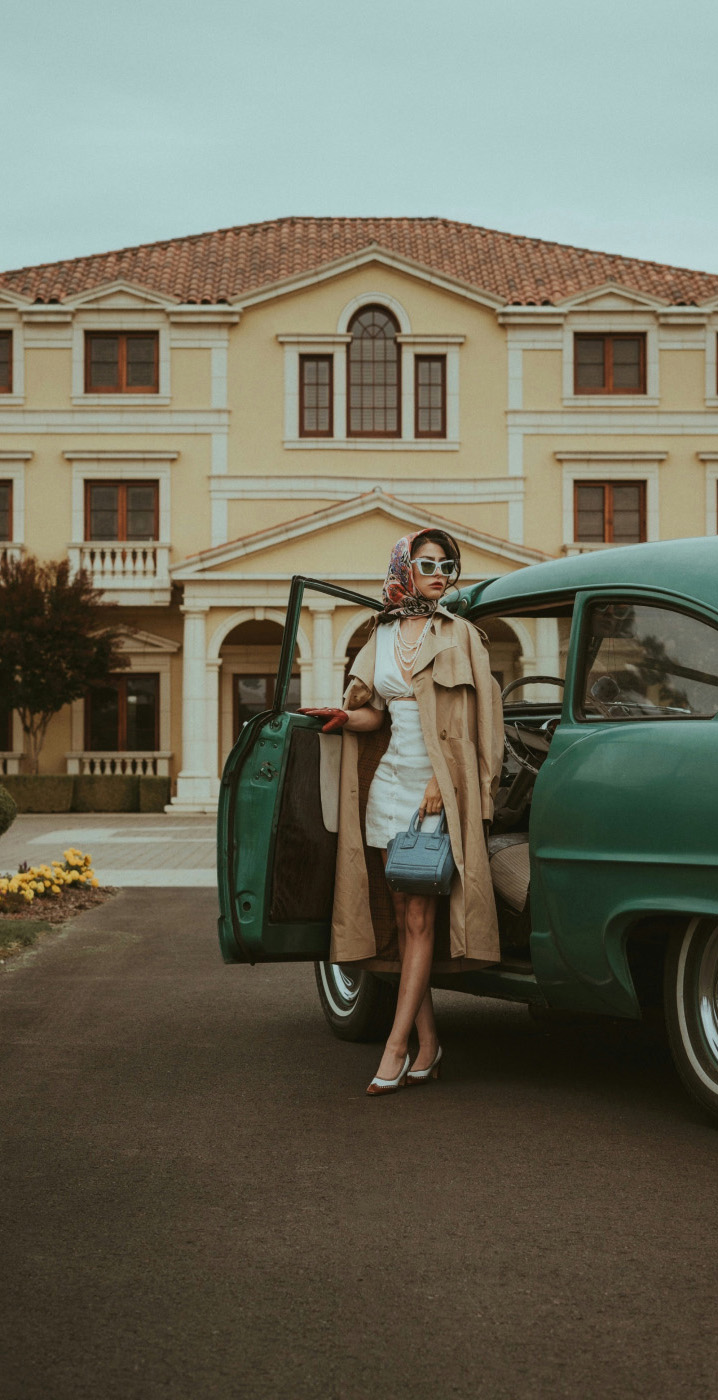 Woman with trench coat